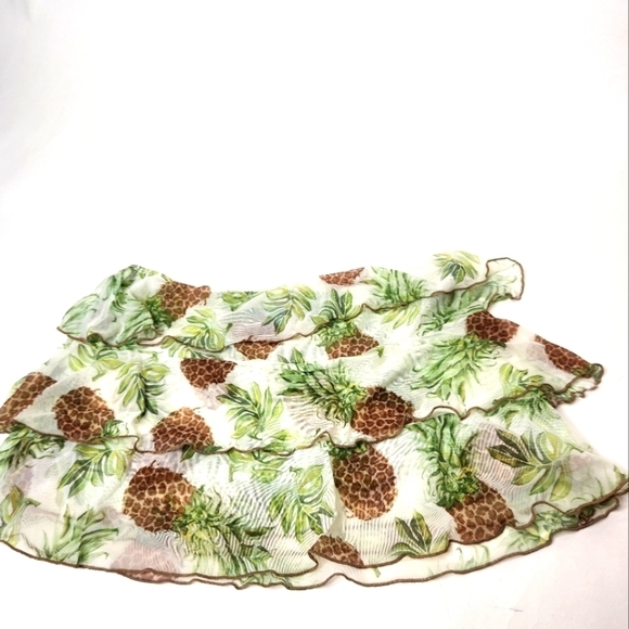 Letarte Pineapple Print Swim Coverup - Green and Brown - Picture 2 of 5